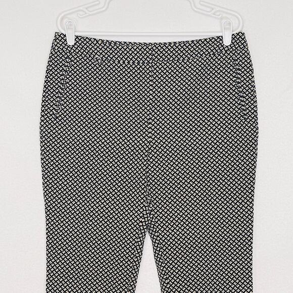 Adrianna Papell Ankle Pants Womens 12 Black Yellow Diamond Pattern Trousers - Picture 3 of 9